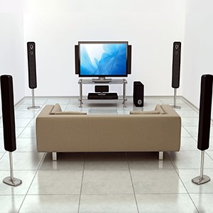 A surround sound speaker setup